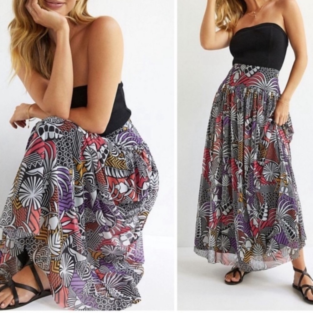 Anthropologie Farm Rio tropical maxi skirt xs new - Picture 2 of 10